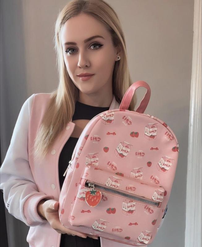Hot Topic Strawberry Milk Small Backpack Pink Used Hot Topic | Bags | Strawberry Milk Mini Backpack Nwt Hot  main image 2