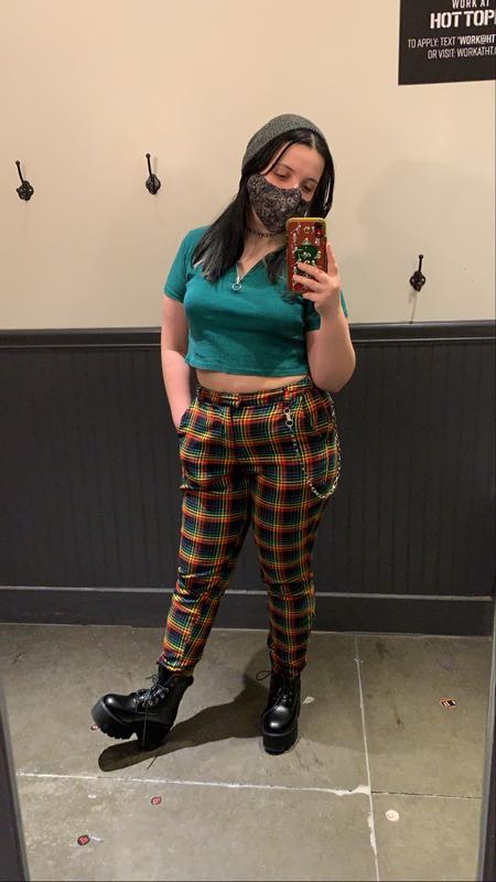 Hot Topic Green Plaid Pants Plus Size 3 No Belt