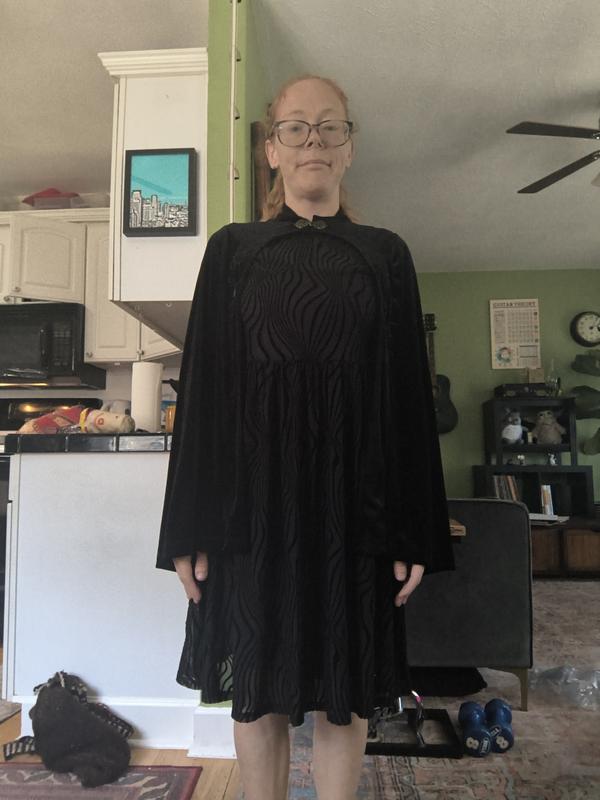 black evening dresses with long sleeves Girls Witch Costume Movie Musical Black Cosplay Witch Dress and Cape O –  Sun Baby main image 1