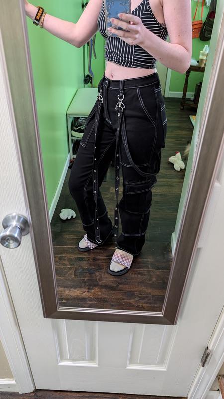 パンツ cft.stich suspenders cargoPT/black Black & White Contrast Stitch Suspender Carpenter Pants