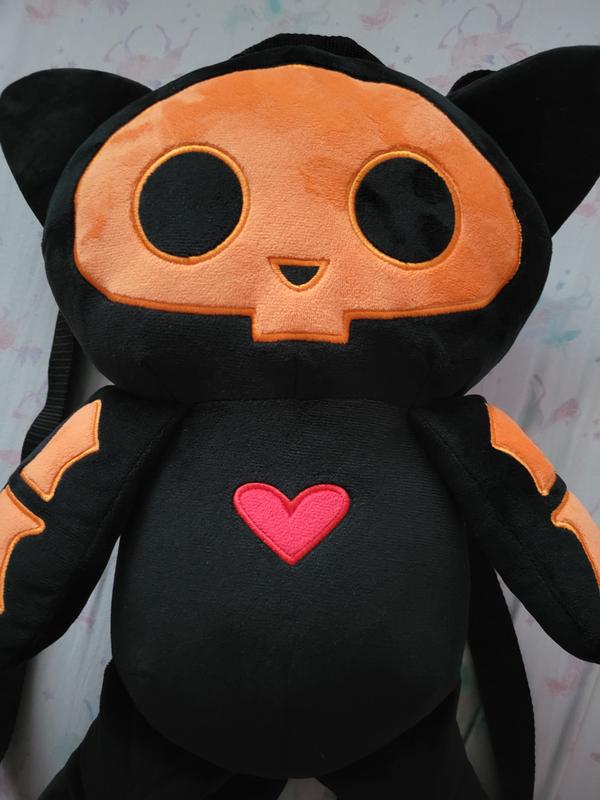 Skelanimals Kit Black & Orange Plush Mini Backpack | Hot Topic display picture 3