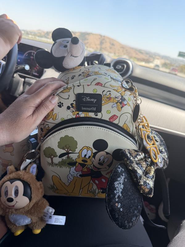 disney loungefly mini backpack mickey minie and pluto Minnie Mouse Camping 9 W x 10.5 H x 4.5 D 22.8cm W x 26.6cm H x 11.4cm D This is an officially licensed Disney product. 🦴 🐕 Pluto 🐕🦴, He