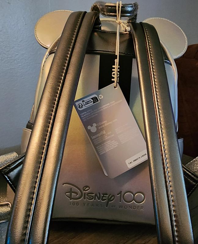 Loungefly Disney100 Mickey Mouse Platinum Mini Backpack  display picture 1