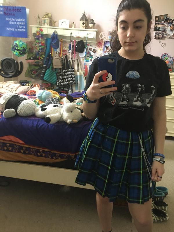 Blue plaid 2025 skirt hot topic