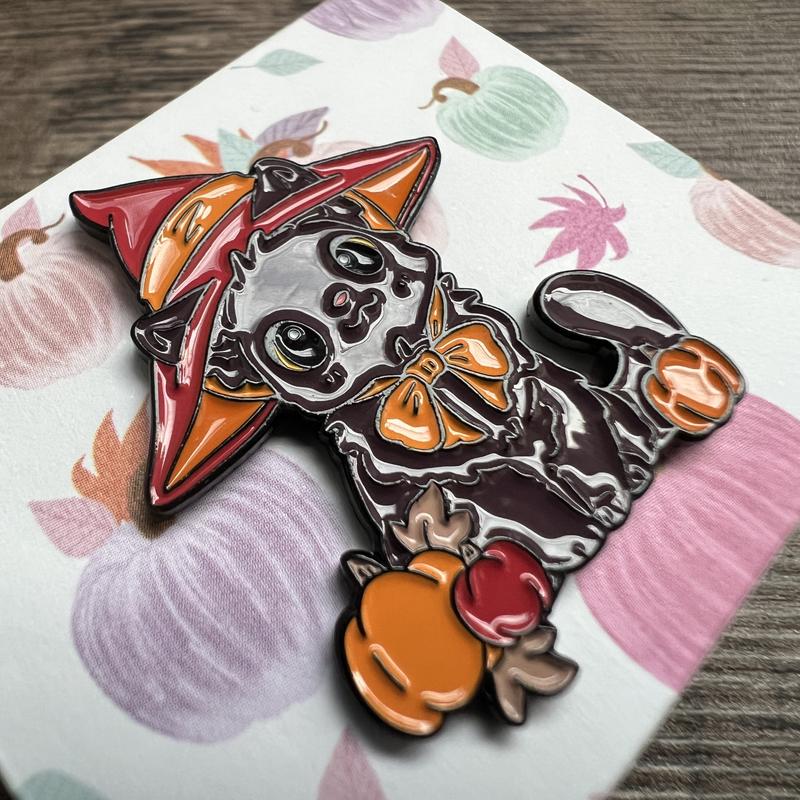 Fall Black Cat Blind Box Enamel Pin By Naomi Lord Art | Hot Topic