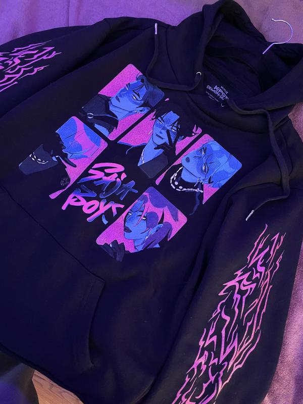 KPop Demon Hunters Saja Boys Demon Grid Hoodie | Hot Topic