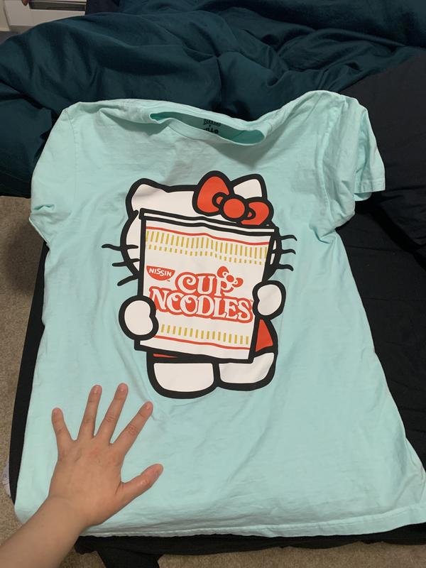 Nissin Cup Noodles X Hello Kitty Hiding Boyfriend Fit Girls T-Shirt