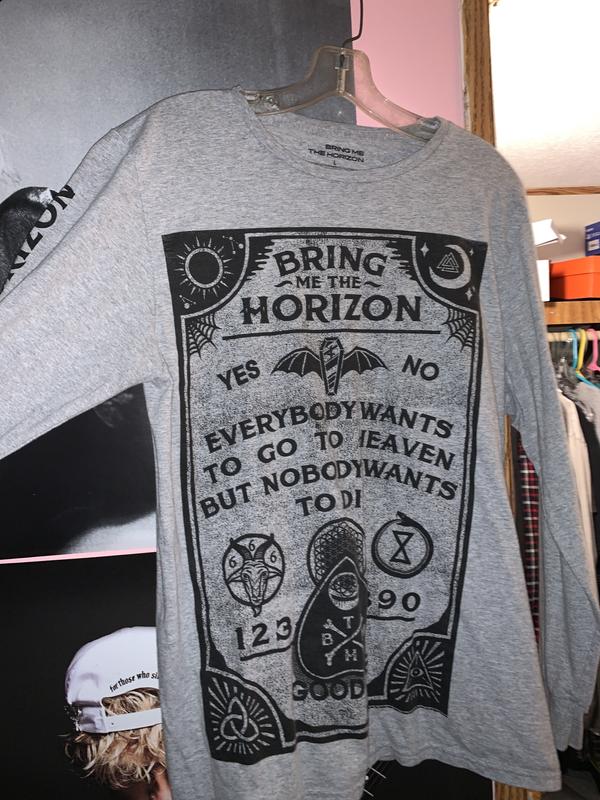 Bands Bring Me The Horizon Chalk Girl Frauen T-Shirt weiß/schwarz Band-Merch 