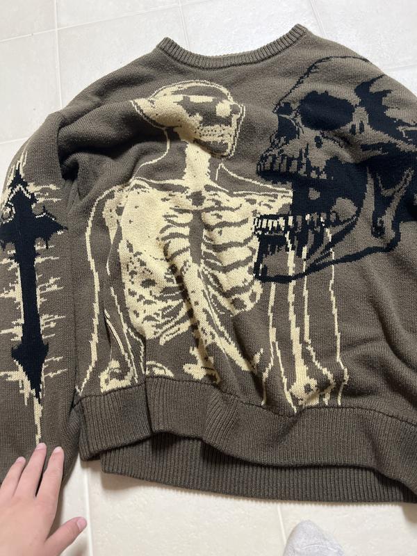 Social Collision Skeleton Cross Sweater | Hot Topic