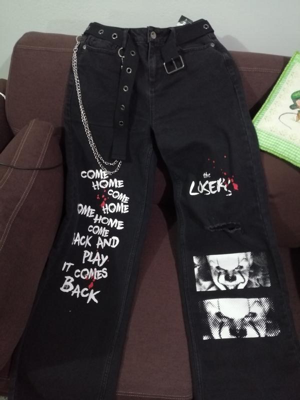 IT Pennywise Side Chain Wide Leg Pants With Belt | Hot Topic