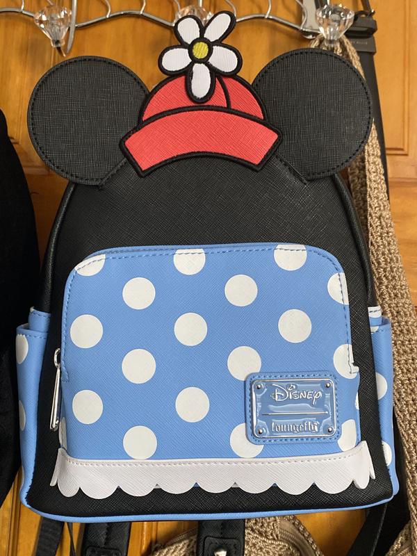  Loungefly x Minnie Mouse Denim Polka Dot Mini Backpack