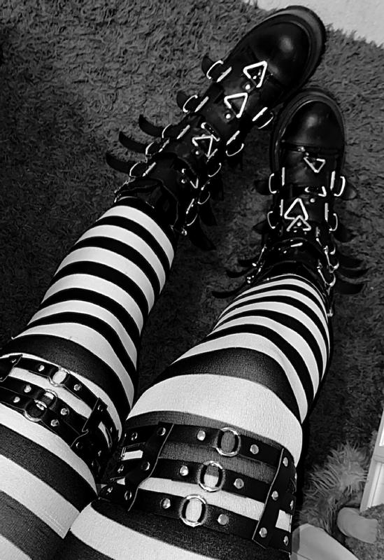garter belt hot topic Garter Belt With Thigh Straps Black Studded Elastic Garter Set Hot Topic main image 1