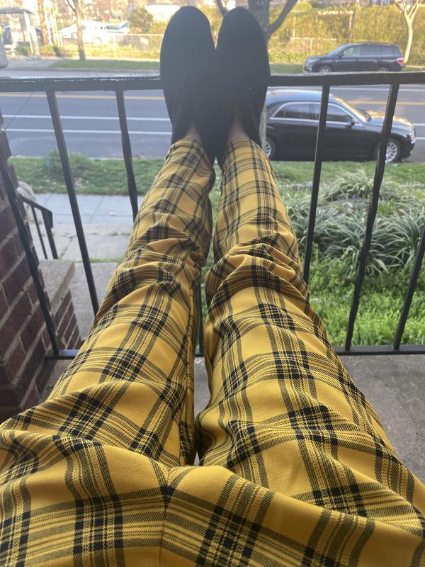 Yellow Plaid Pants With Detachable Chain Hot Topic