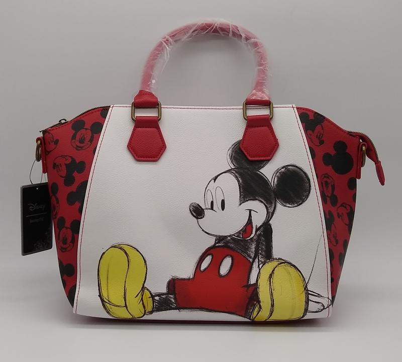 Loungefly Disney Mickey Mouse Sketch Faux Leather Crossbody Satchel Bag  Purse