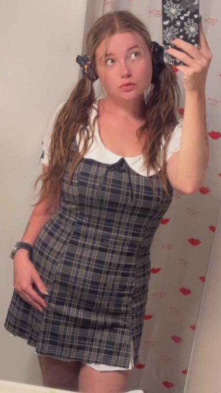 thorn & fable brown plaid button-down tank midi dress The Evette Mocha Brown Tartan Plaid Cotton Zip Front Midi Dress