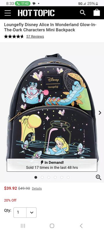 Loungefly Disney Alice In Wonderland Glow In The Dark Characters Mini Backpack Hot Topic