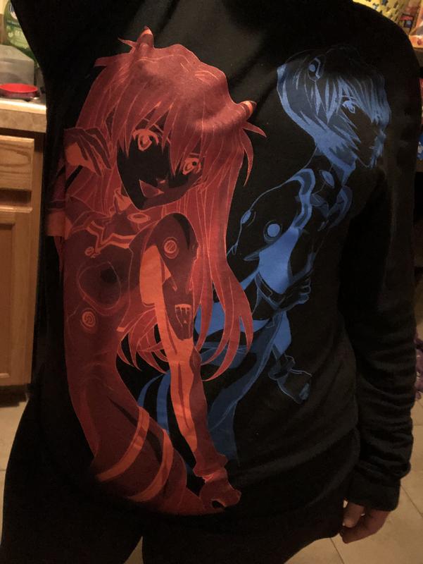 Neon Genesis Evangelion Red & Blue Asuka & Rei Long-Sleeve T-Shirt