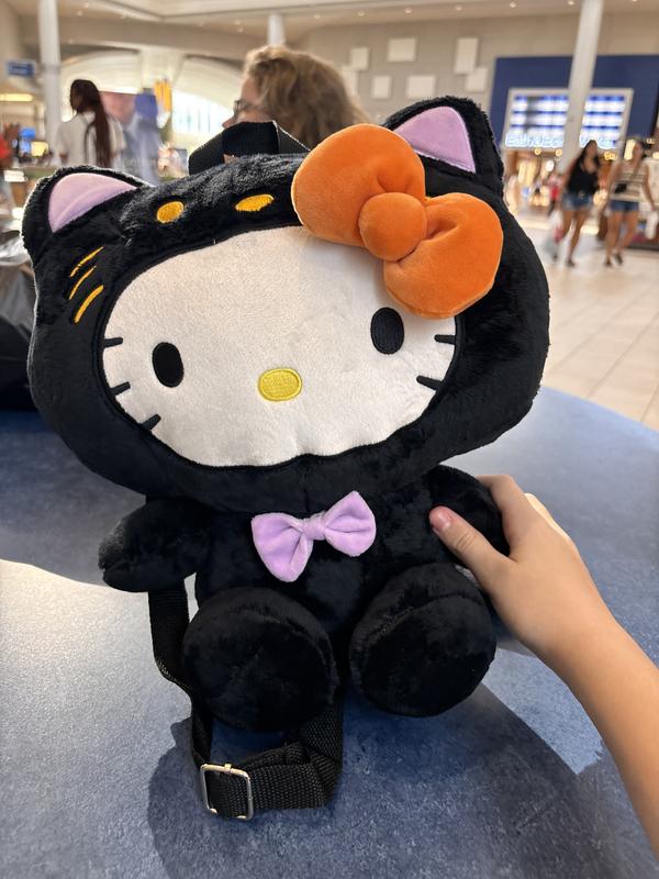 black hello kitty plush backpack Kuromi Purse Set - Bundle of Plush Purse with Adjustable Straps, More | Kuromi Plush Bag for Girls Top handle Back 7 zippered pocket Polyester Hello Kitty Unisex Polyester Mini