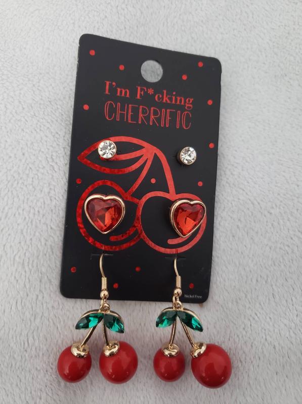 Hot topic store cherry earrings