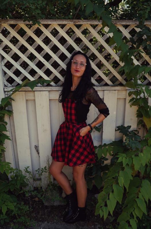 Red & Black Plaid Overall Dress | Hot Topic