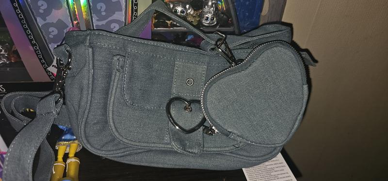 Blue Denim Heart Buckle Bag With Heart Coin Pouch | Hot Topic