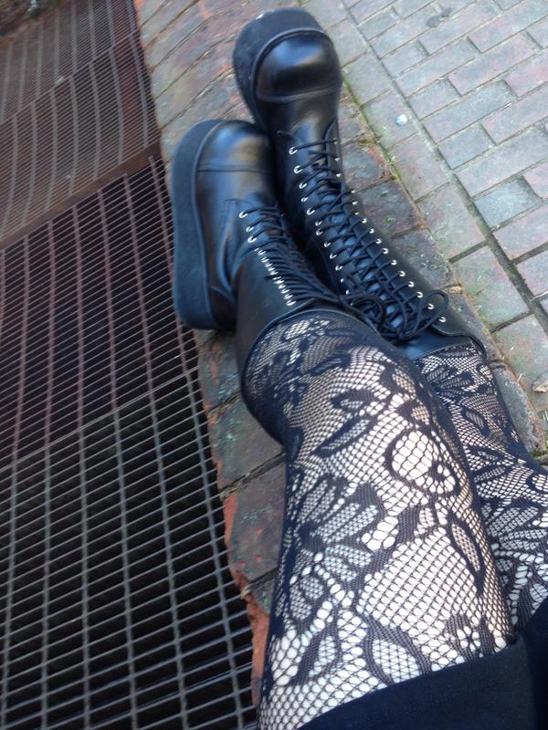 Demonia By Pleaser Black Patent Lace And Zip Boots | Hot Topic