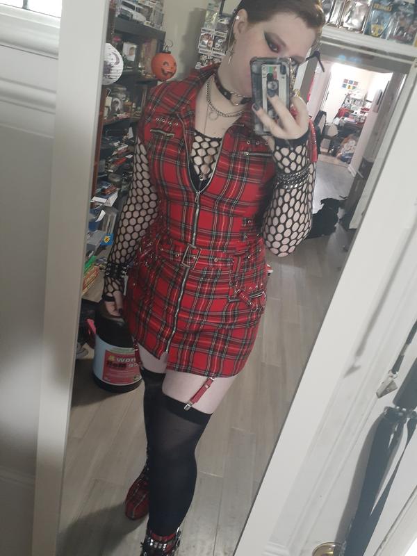 Red Plaid Zipper Bondage Dress Hot Topic