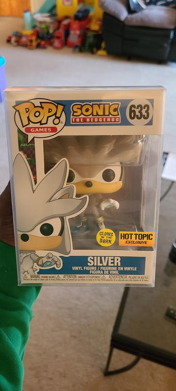 FUNKO POP! SONIC THE HEDGEHOG SILVER GLOW IN THE DARK #633 HOT TOPIC  EXCLUSIVE