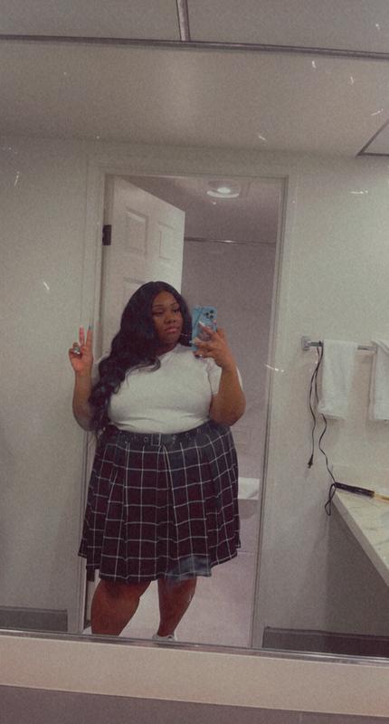 Extra plus outlet size plaid skirt