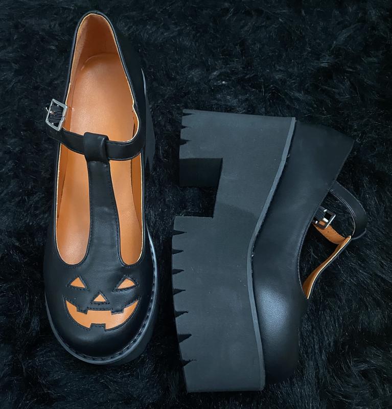 Pumpkin T-Strap Platform Mary Janes