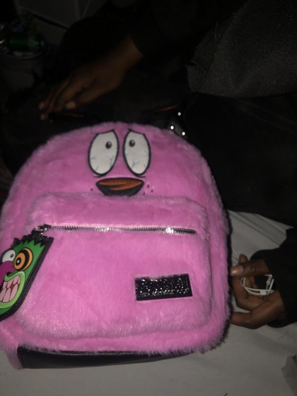 Courage The Cowardly Dog Fuzzy Mini Backpack | Hot Topic display picture 1
