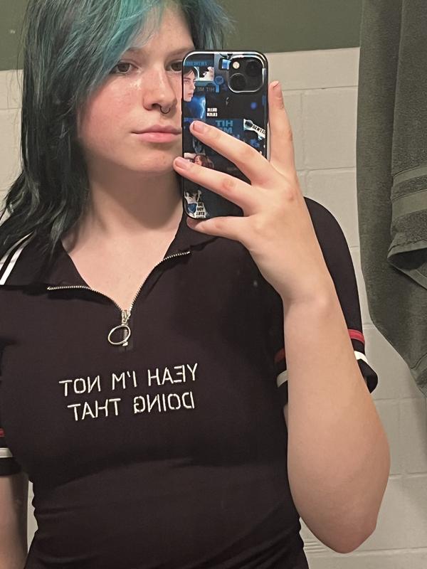 I'm Not Doing That Zipper Crop Girls Polo Shirt | Hot Topic