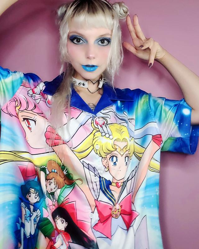 Sailor Moon Characters Sublimated Woven Button-Up Hot Topic