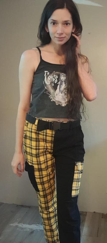 Hot Topic Plaid Yellow Plaid Clueless Goth Punk, Yellow Plaid Pants Hot  Topic