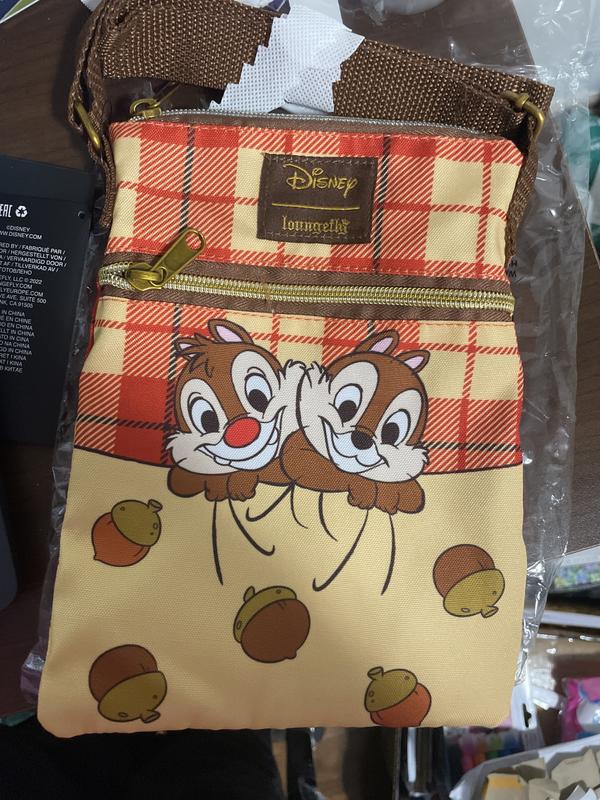 Loungefly, Bags, Loungefly Disney Chip N Dale Acorn Aop Passport  Crossbody Bag Handbag New