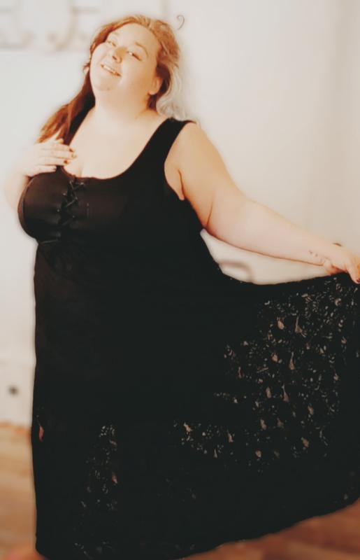 Black Lace-Up Skull Lace Maxi Dress Plus Size | Hot Topic