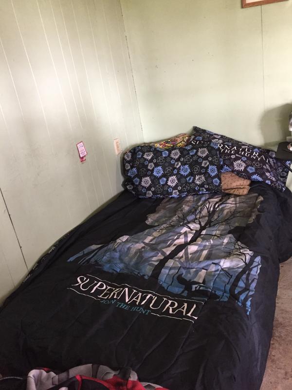 Supernatural Silhouette Symbols Full Queen Comforter