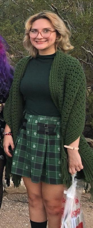 Harry Potter Slytherin Costume Dress Cosplay Plaid Skirt For Women Juniors  (2X) Green