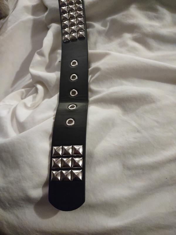 Three Row Pyramid Stud Belt Plus Size