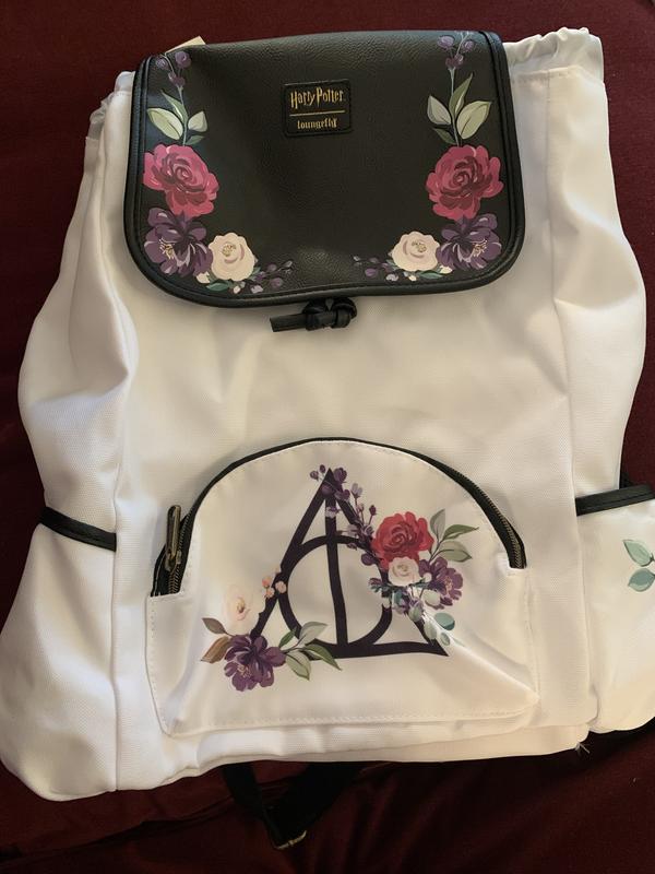 Loungefly Harry Potter Deathly Hallows Floral Slouch Backpack