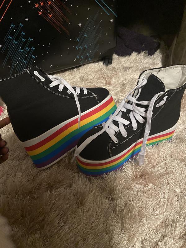 Rainbow rebellion platform sneakers shop