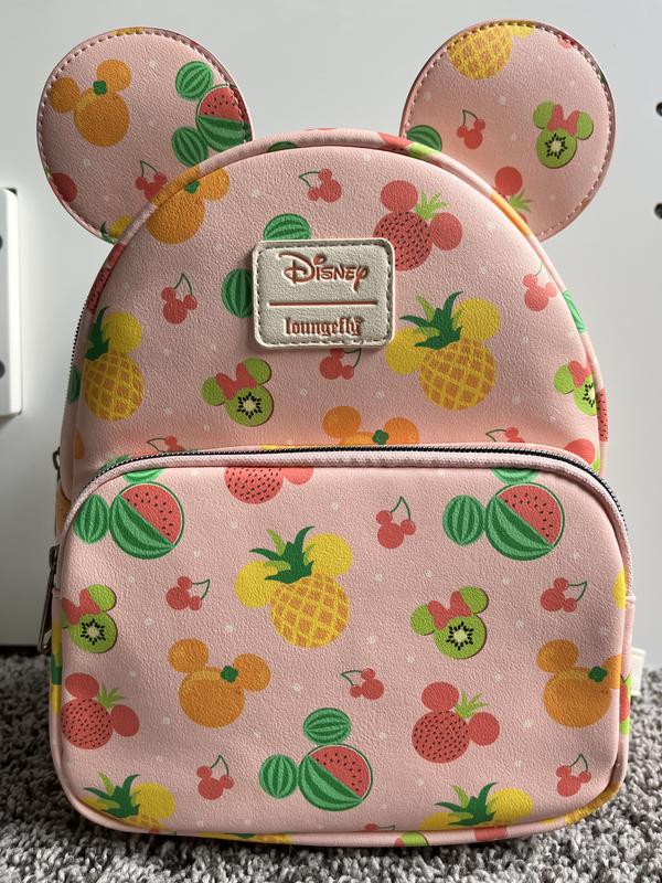 Loungefly Disney Mickey deals Mouse Fruits Bag Set Mini Backpack & Cardholder