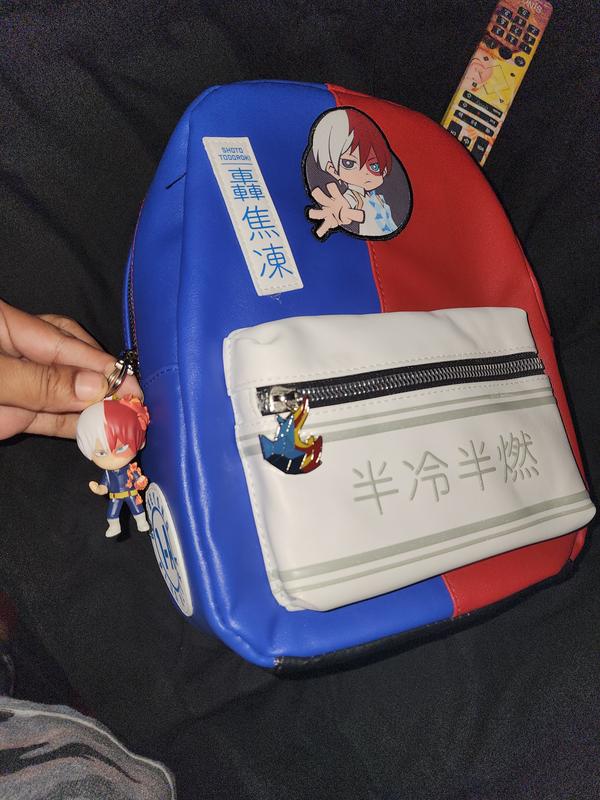 My Hero deals Academia Shoto Todoroki Fire & Ice mini backpack Red,white &blue colors