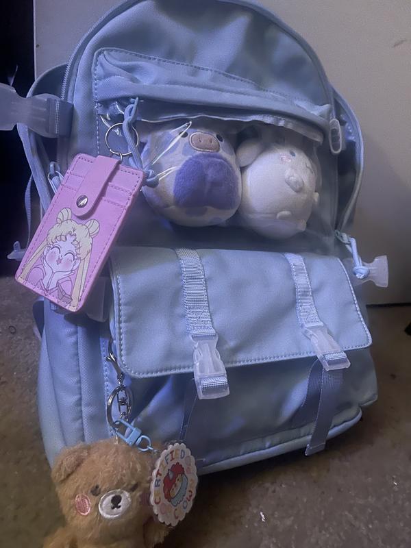 Pastel Blue Bear Plush Backpack | Hot Topic display picture 2