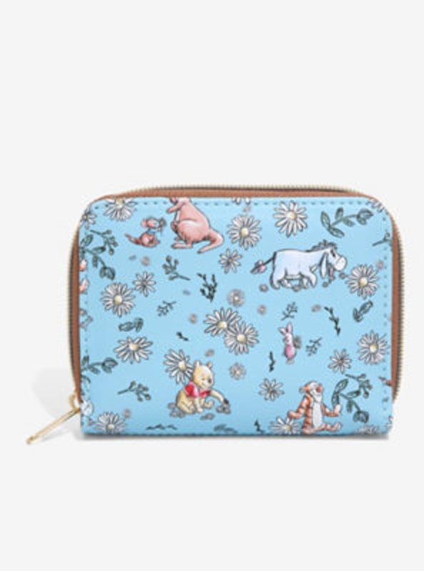 Loungefly Disney Winnie The Pooh Sketch Daisies Mini Zip