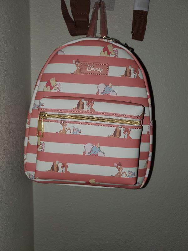 *LAST ONE* Loungefly 2024 Disney Best Friends Stripe Mini Backpack Pink - BRAND NEW!