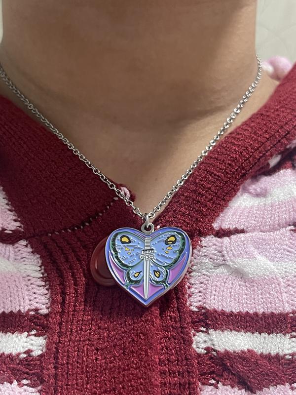 JoJo's Bizarre Adventure Jolyne Butterfly Heart Necklace | Hot Topic