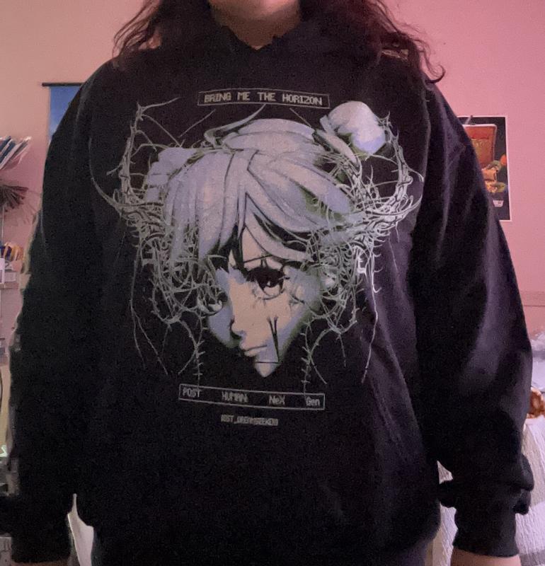 トップス POST HUMAN : NeX GEn Black Hoodie POST HUMAN: NeX GEn YOUtopia Black Pullover Hoodie