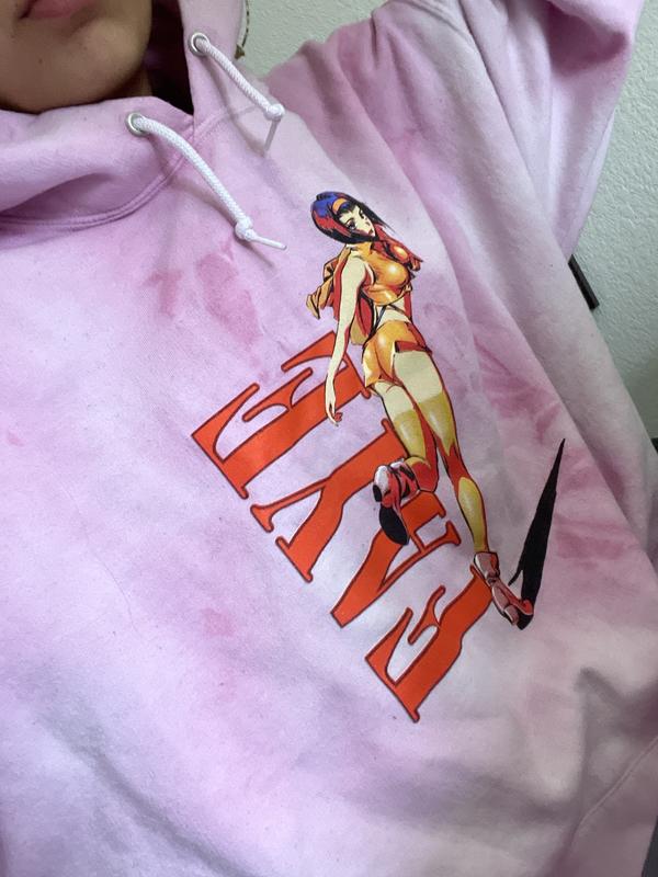 Cowboy Bebop Men’s Sz S Pullover Hoodie Faye Valentine Pink selling Tye Die Hot Topic