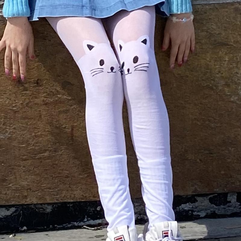 white cat leggings